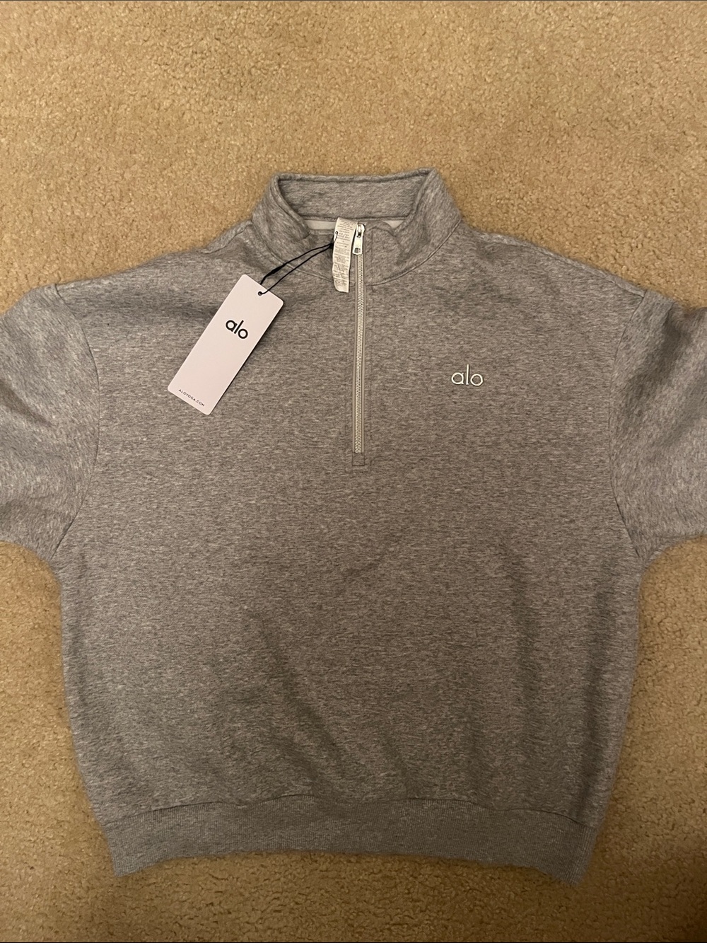 ALO Yoga Grey Half-Zip Sweater